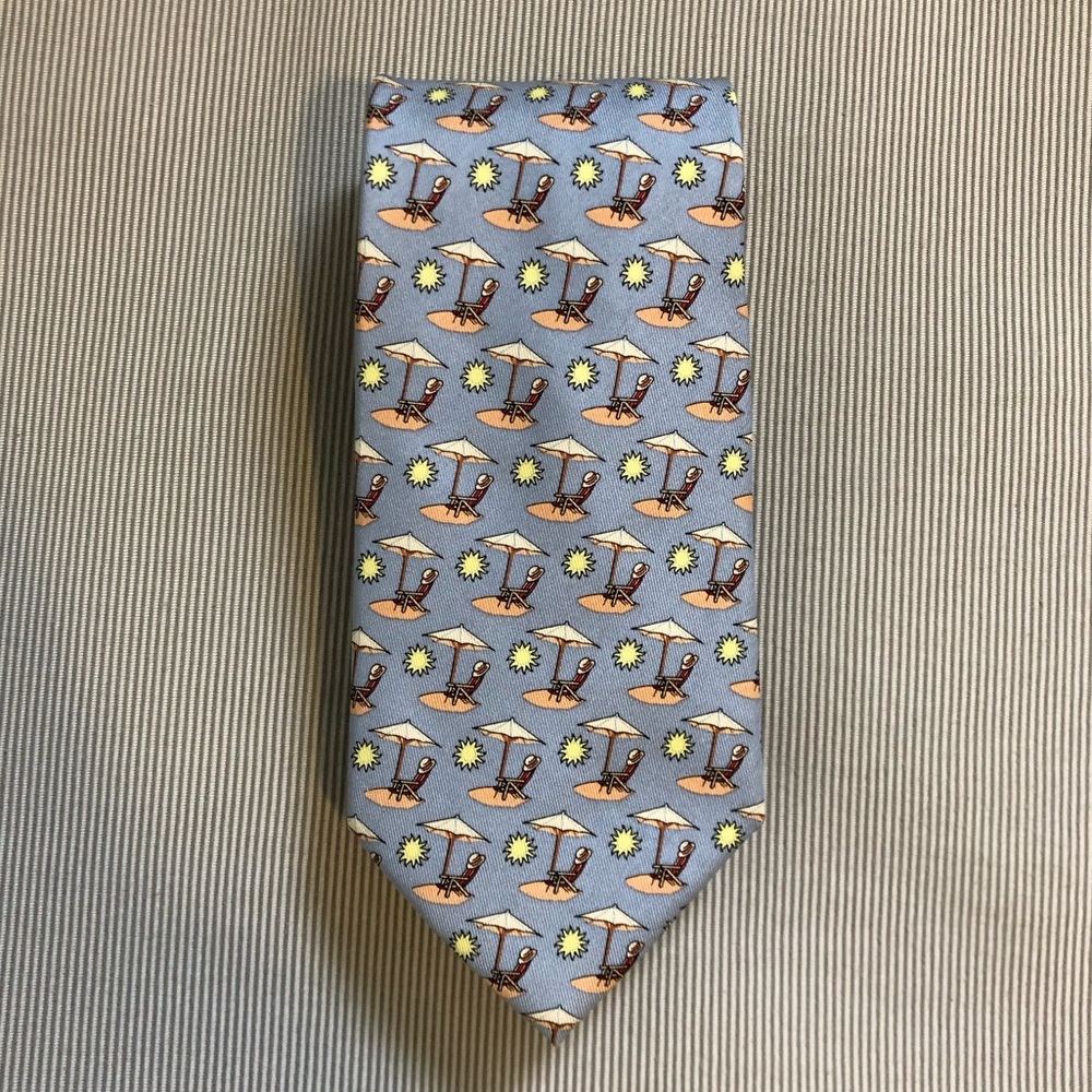 Vineyard Vines Silk Light Blue Beach Necktie